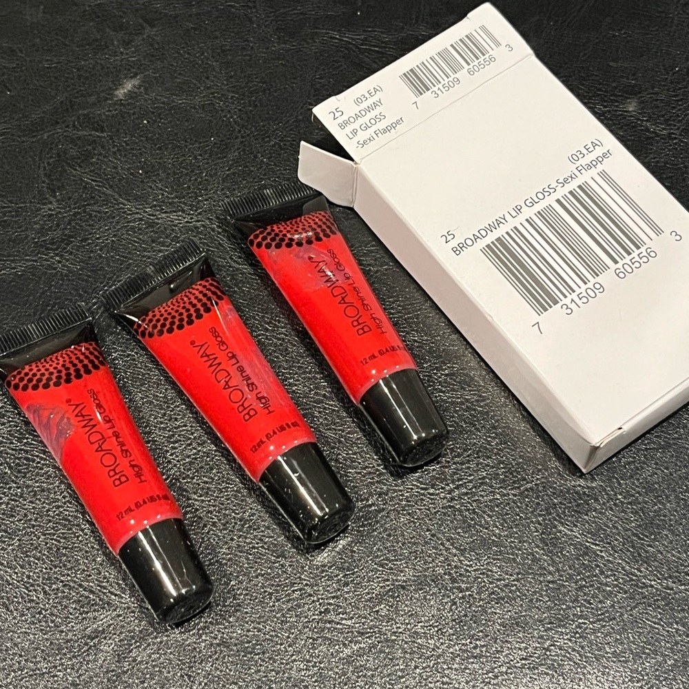 Broadway Sexy Flapper Red Lip Gloss Set of 3 vibrant lips - Picture 1 of 5